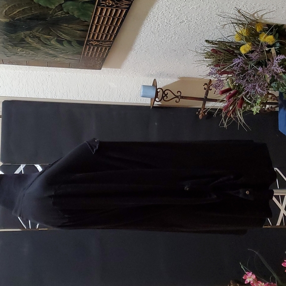 3X FOREVER 21 LONGSLEEVE, BUTTON UP MID-SLEEVE BLACK DRESS SHIRT - Picture 3 of 4